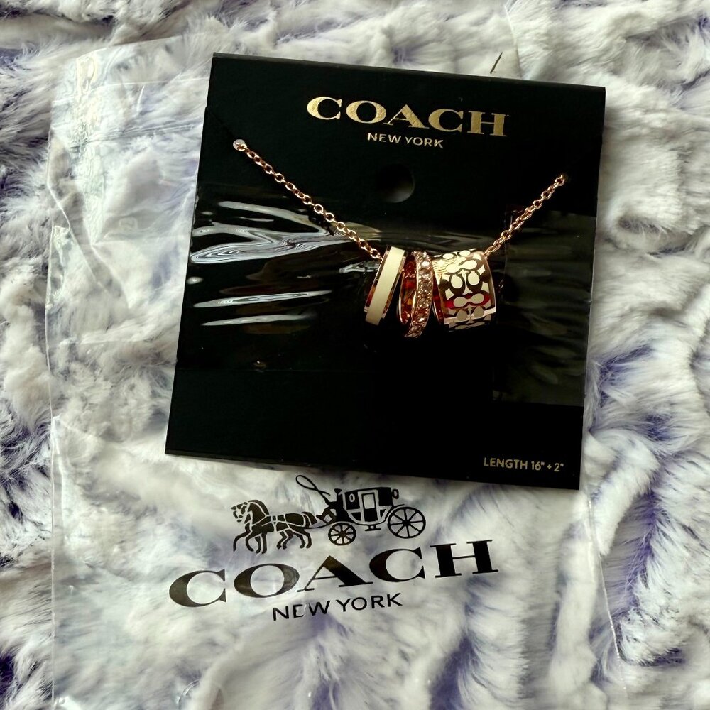 COACH New York 3 charm necklace